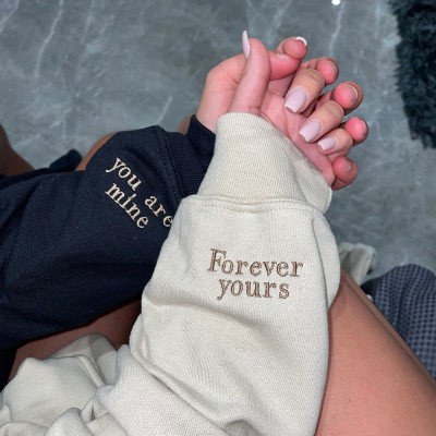 Personalized Embroidered Matching Hoodie Sweatshirt Couple Gifts 